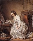Jean Baptiste Greuze The Broken Mirror painting